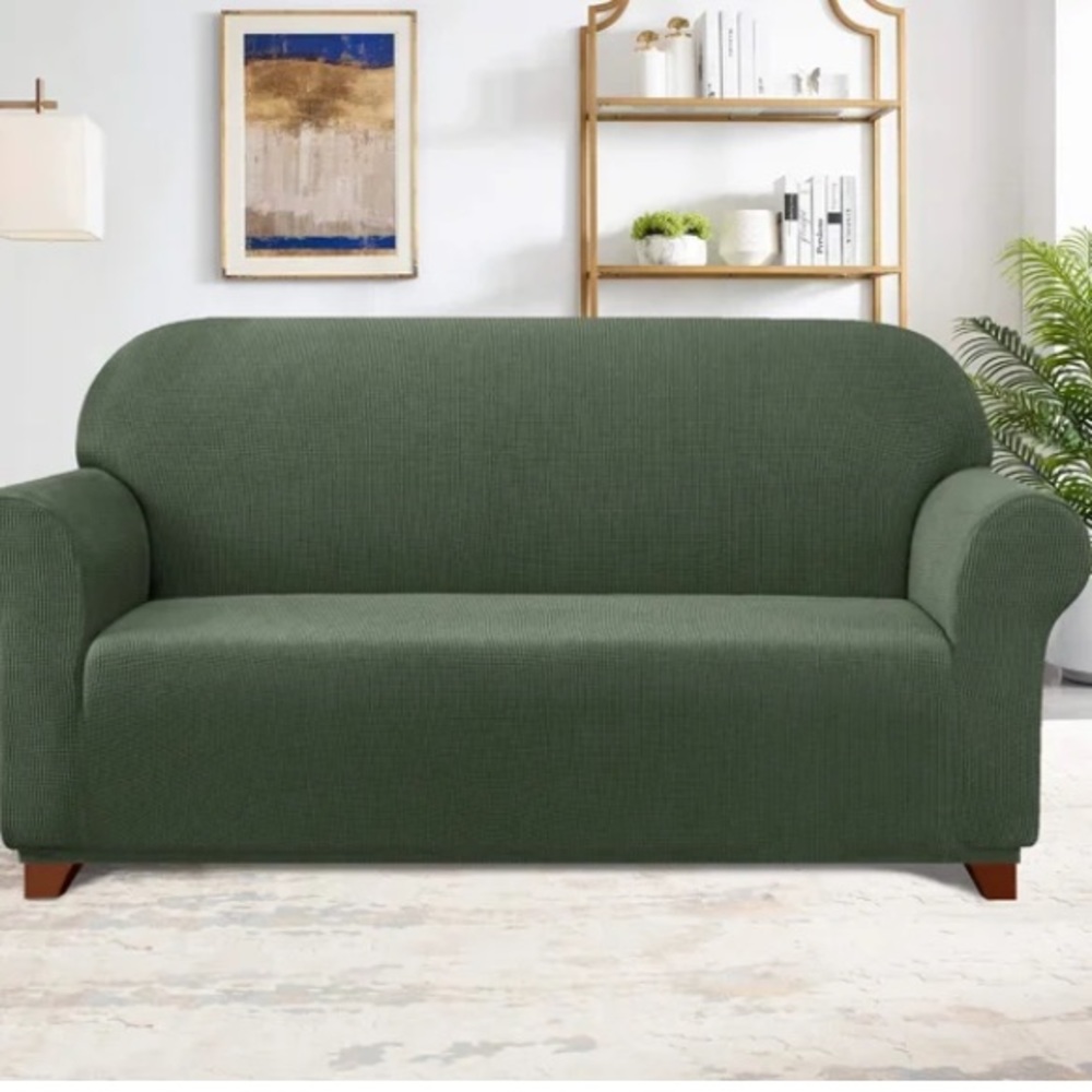 loveseat slipcover Olive Drab NEW 72-92” long